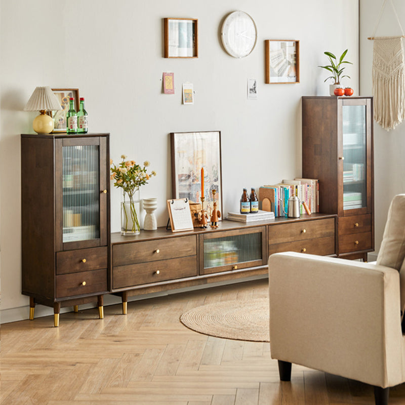 Contemporary Sideboard Rubberwood Sideboard Cabinet for Kitchen