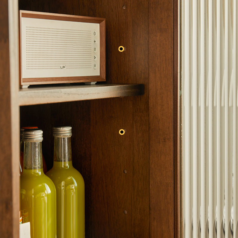 Contemporary Sideboard Rubberwood Sideboard Cabinet for Kitchen