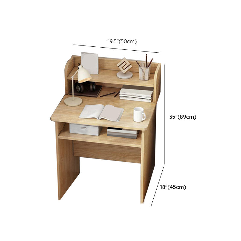 Modern Style Wood Office Desk Rectangular Shape Task Desk with 2 Legs in White/Natural