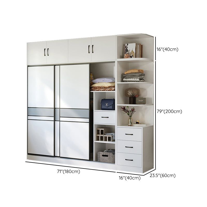 Artificial Wood Wardrobe Modern Wardrobe with Sliding Doors for Bedroom