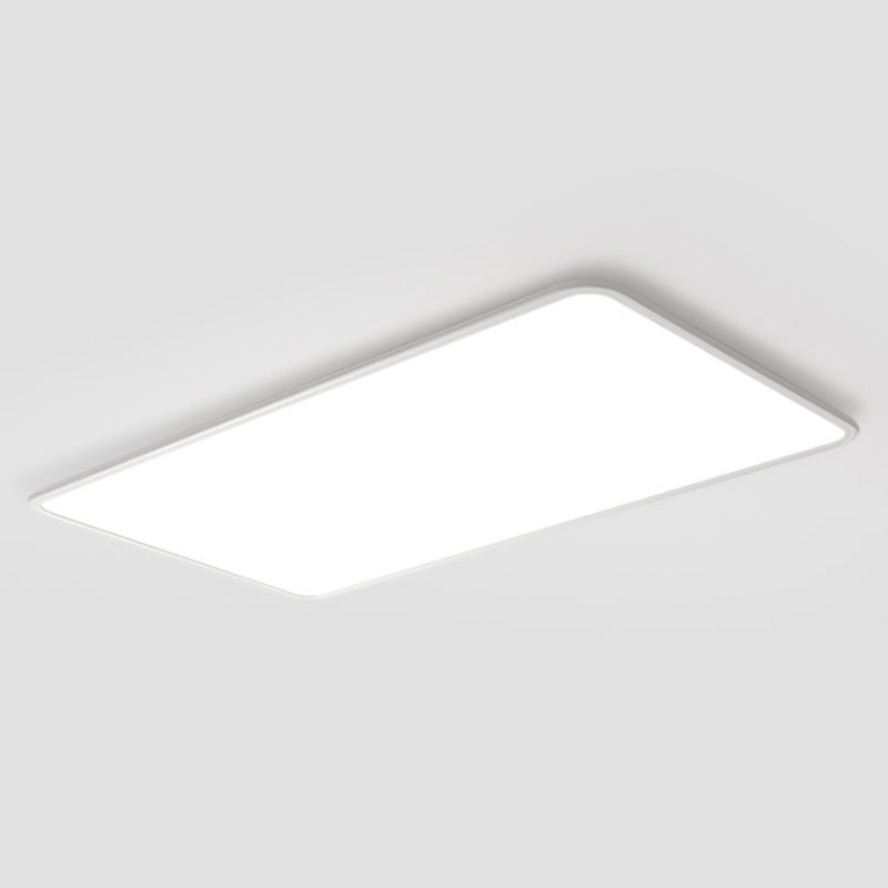 Geometric Flush Mount Fixture Contemporary Metal 1 Light Flush Light in White