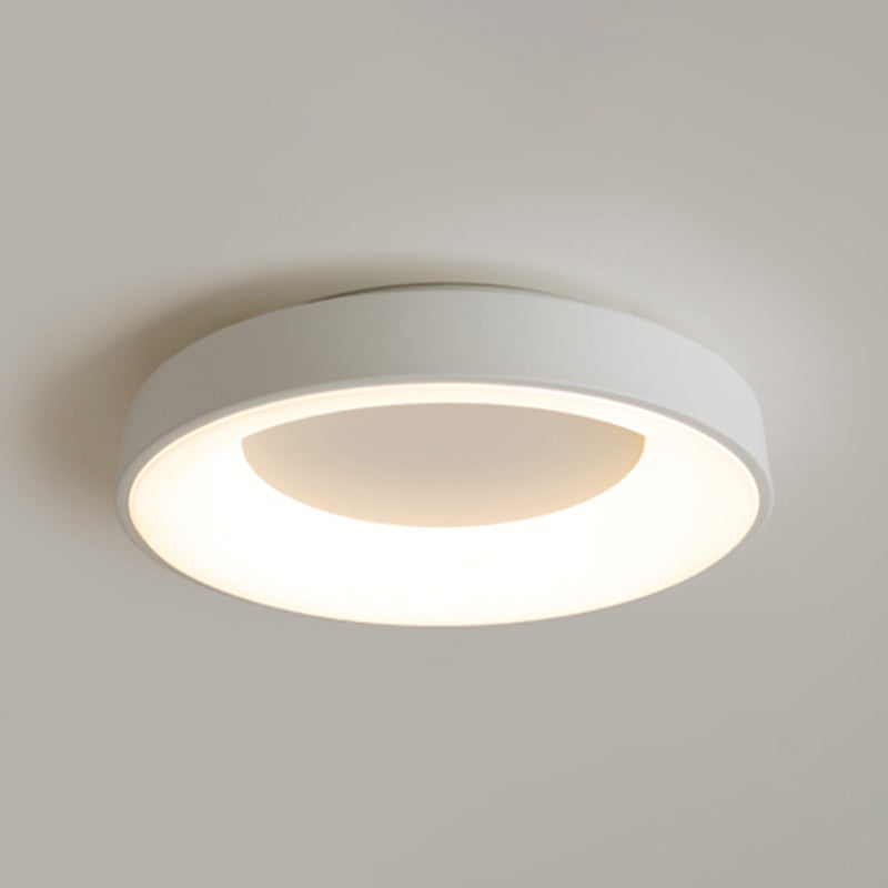 White Ceiling Light Fixture Minimalism Flush Mount with Metal for Bedroom