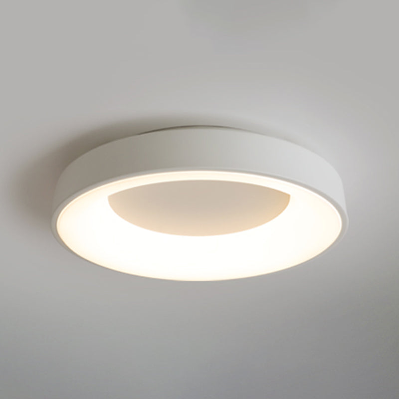 White Ceiling Light Fixture Minimalism Flush Mount with Metal for Bedroom