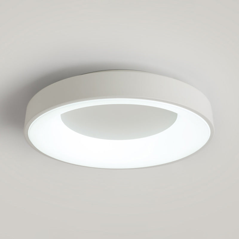 White Ceiling Light Fixture Minimalism Flush Mount with Metal for Bedroom