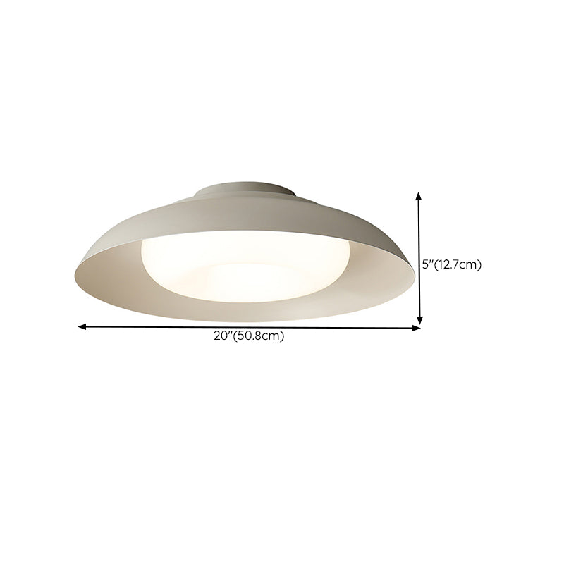 Modern Metal Flush Mount Circle Shape Ceiling Light with Plastic Shade for Living Room