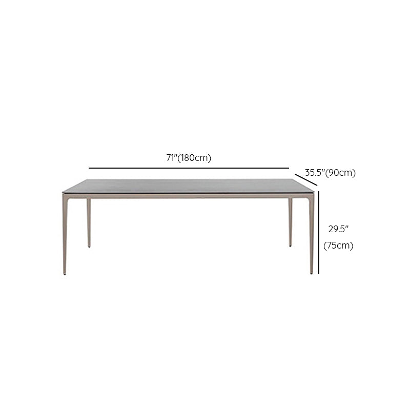 Modern Outdoor Dining Table UV Resistant Patio Table with Metal Base