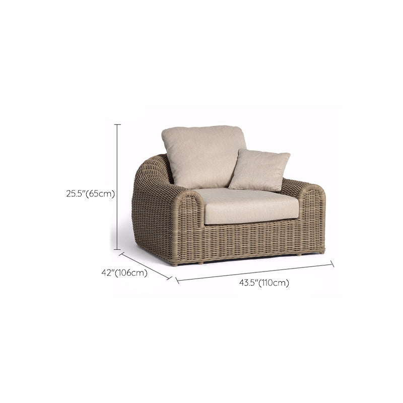 Rattan Outdoor Patio Sofa Water Resistant Patio Sofa with Cushions