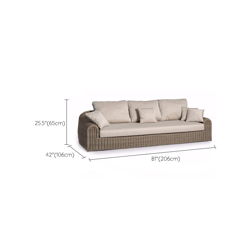 Rattan Outdoor Patio Sofa Water Resistant Patio Sofa with Cushions