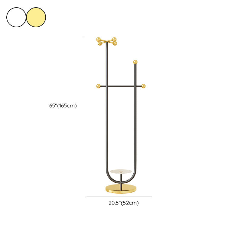 Modern Stainless Steel Hall Stand 1 Shelf 64.96" Tall Hall Tree