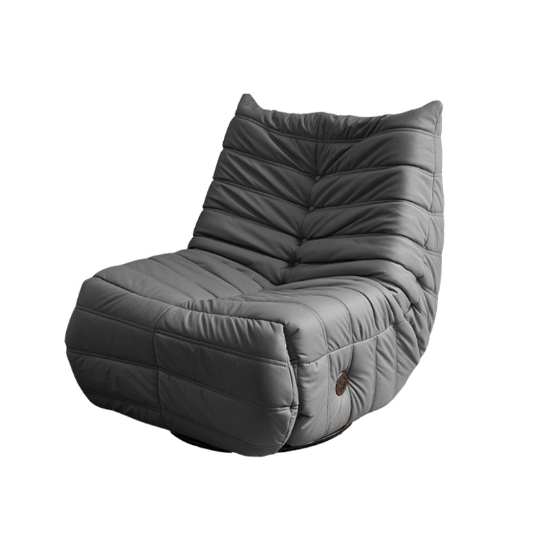 Modern Swivel Reclining Chair Tufted Faux Leather Manual Recliners