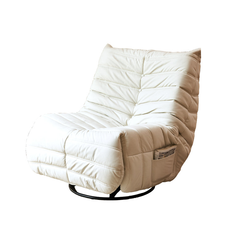 Modern Swivel Reclining Chair Tufted Faux Leather Manual Recliners