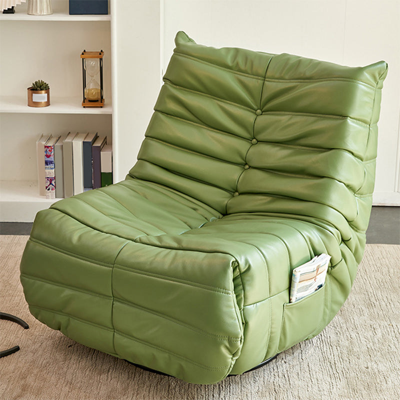 Modern Swivel Reclining Chair Tufted Faux Leather Manual Recliners