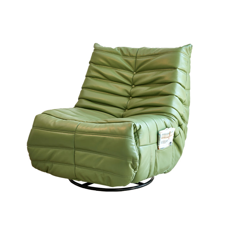 Modern Swivel Reclining Chair Tufted Faux Leather Manual Recliners