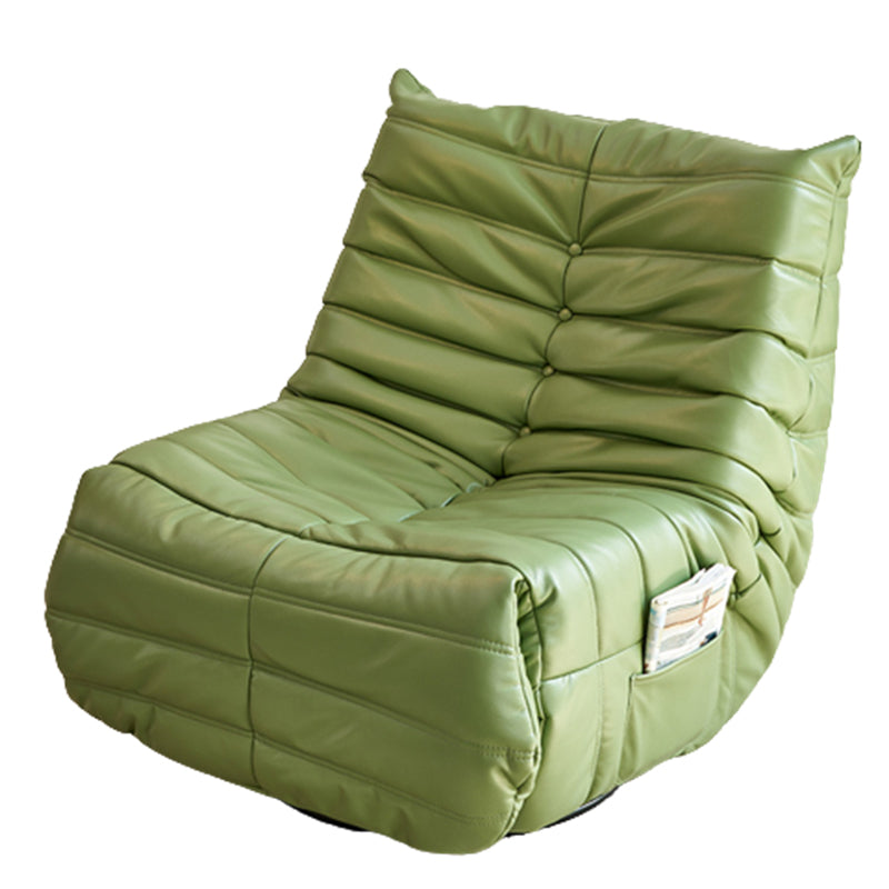 Modern Swivel Reclining Chair Tufted Faux Leather Manual Recliners