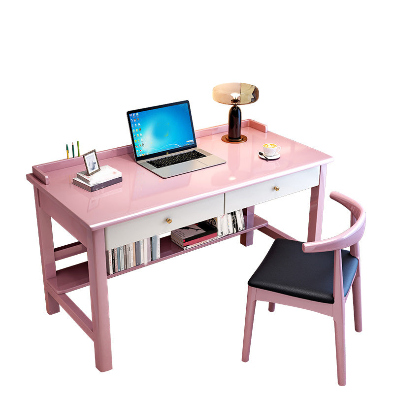 Wood Writing Desk and Chair Set Kids Desk 23.6"W Kids Desks and Chair