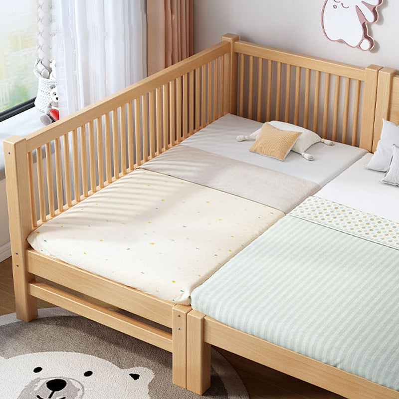 Solid Wood Kids Bed No Theme Natural Toddler Bed with Mattress