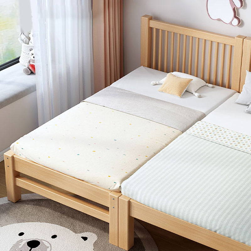 Solid Wood Kids Bed No Theme Natural Toddler Bed with Mattress