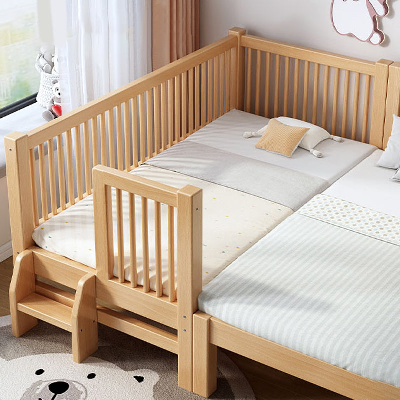 Solid Wood Kids Bed No Theme Natural Toddler Bed with Mattress