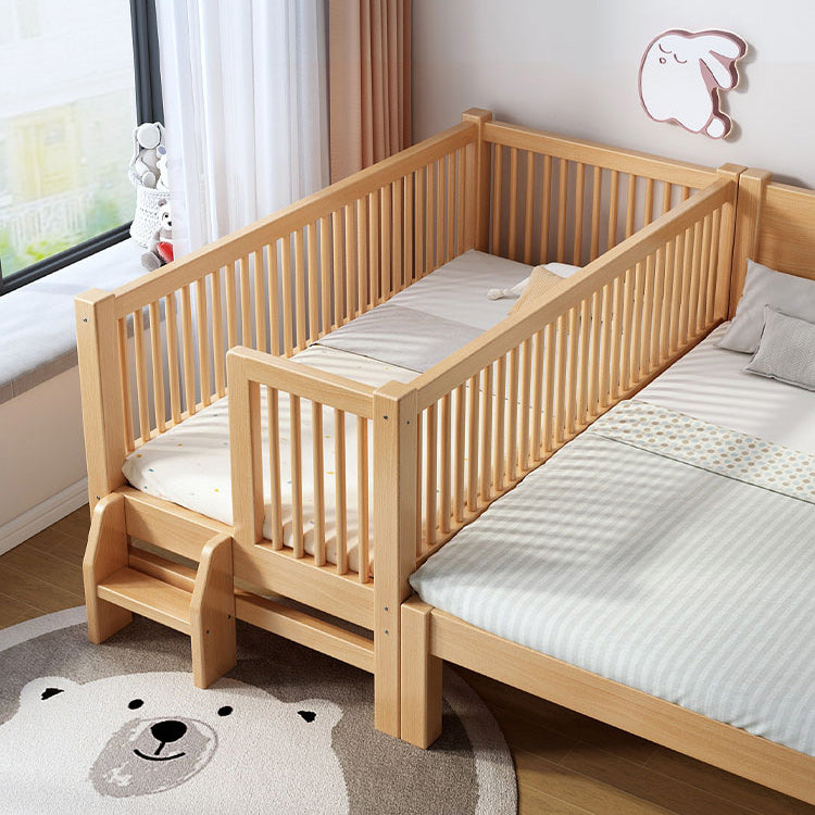 Solid Wood Kids Bed No Theme Natural Toddler Bed with Mattress