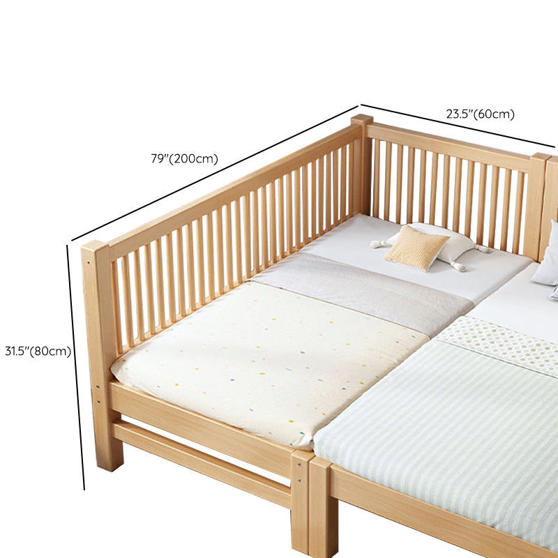 Solid Wood Kids Bed No Theme Natural Toddler Bed with Mattress