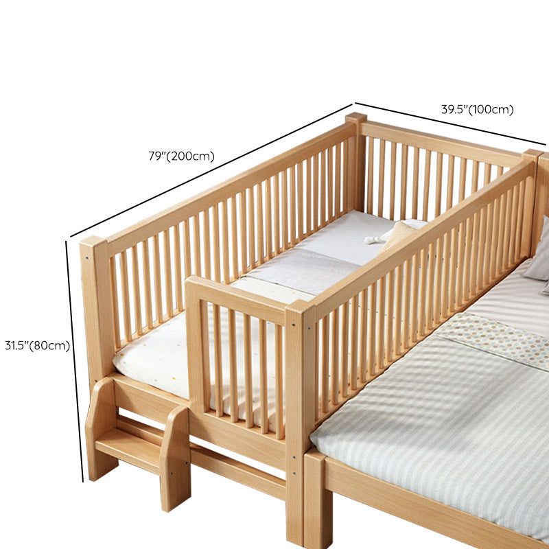 Solid Wood Kids Bed No Theme Natural Toddler Bed with Mattress