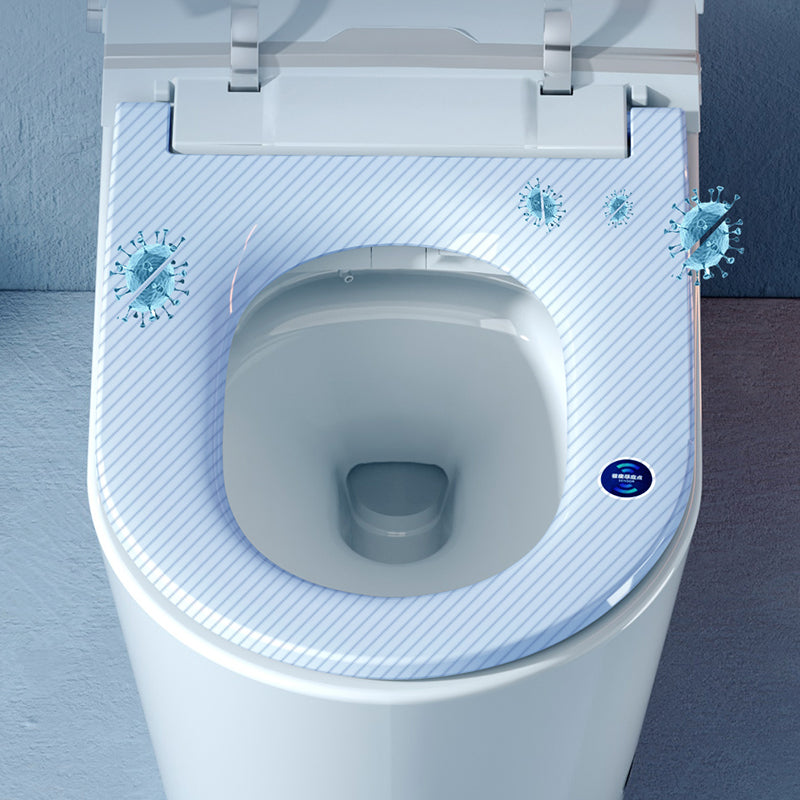 White Finish Antimicrobial One Pieces Smart Toilet Elongated Bidet Seat