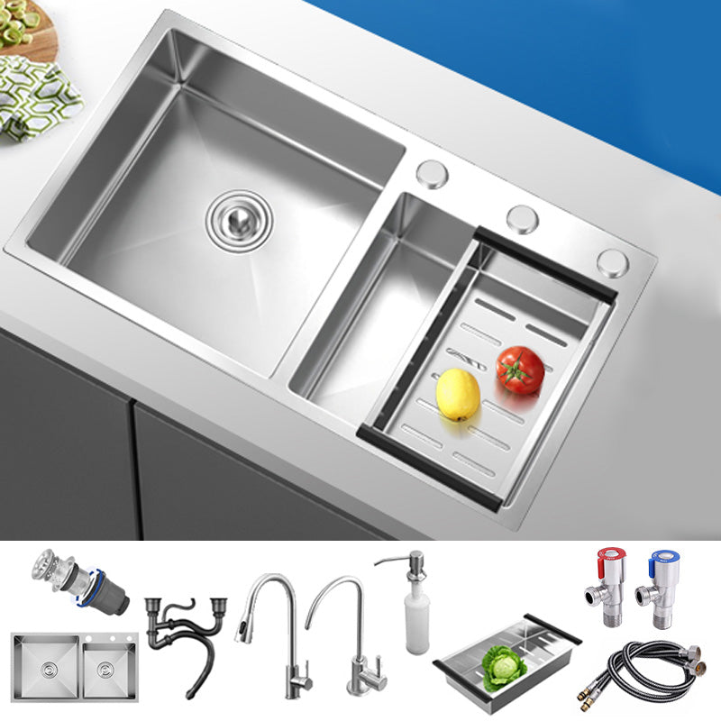 Modern Style Kitchen Sink Soundproof Detail Kitchen Double Sink with Basket Strainer