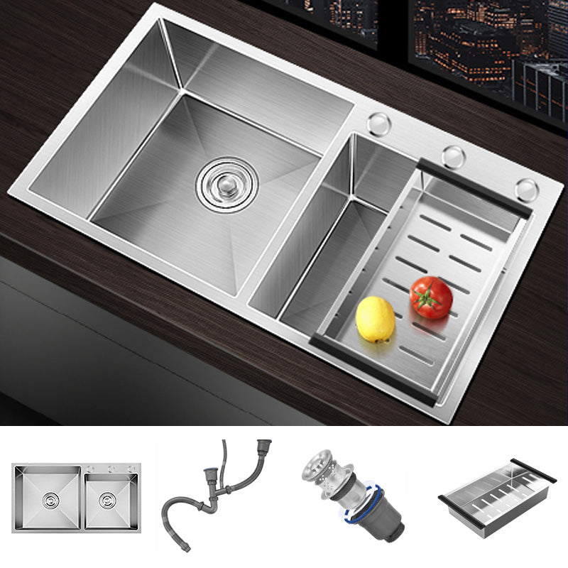 Modern Style Kitchen Sink Soundproof Detail Kitchen Double Sink with Basket Strainer