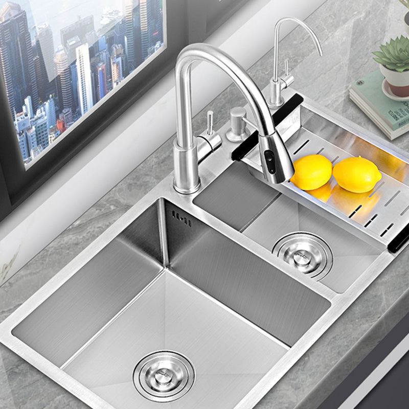 Modern Style Kitchen Sink Soundproof Detail Kitchen Double Sink with Basket Strainer