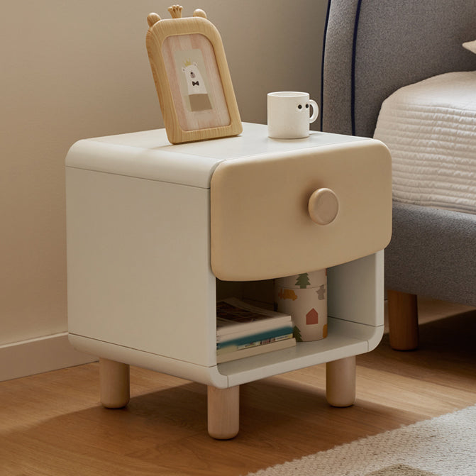 White and Blue Bedside Table for Nursery Wooden Kids Bedside Table