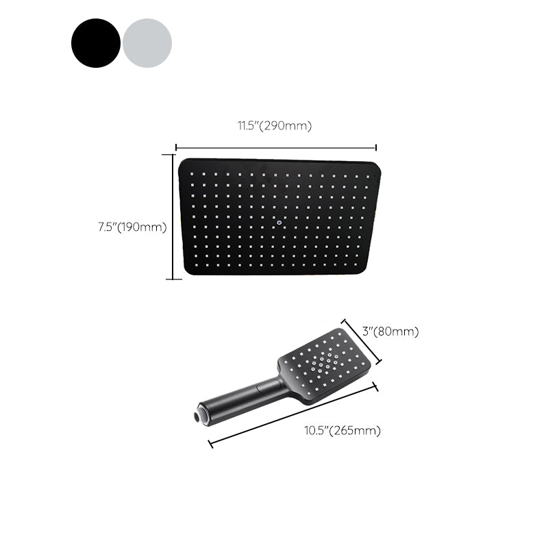 Modern Rectangle Shower Head Combo Standard Spray Pattern with Handheld Shower Head