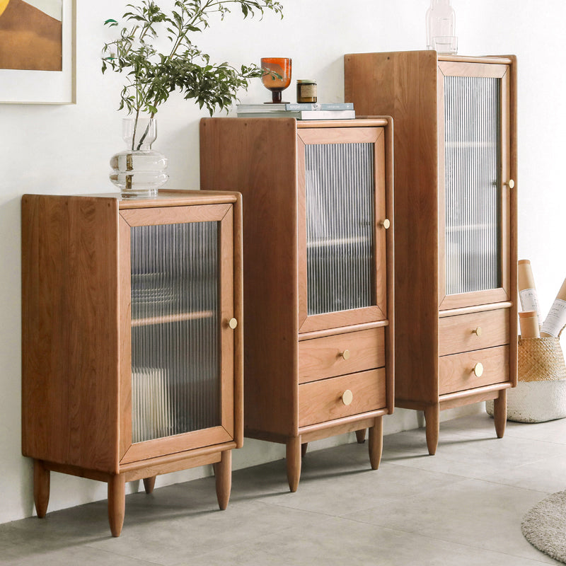 Contemporary Sideboard Cherry Sideboard Cabinet with Drawers for Kitchen