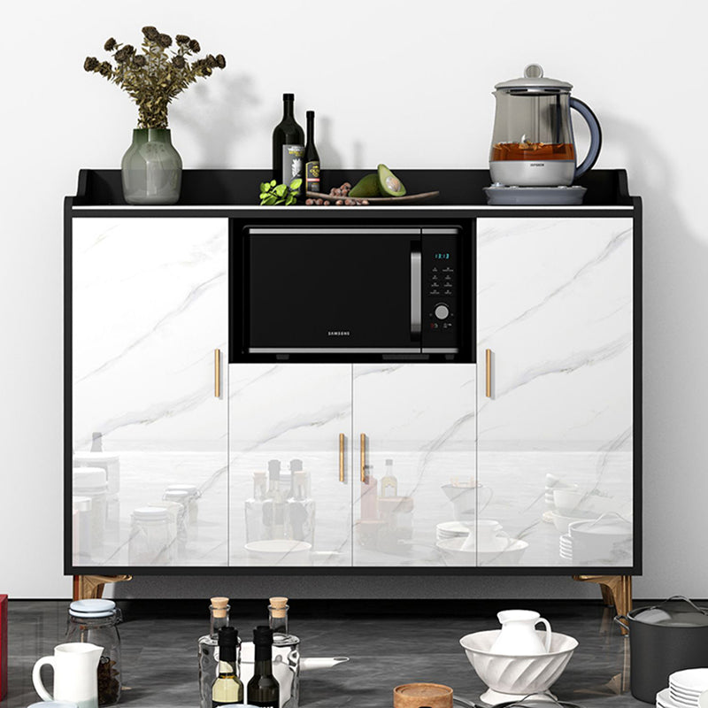 Contemporary Dining Server Adjustable Shelving Sideboard Cabinet with Open Storage