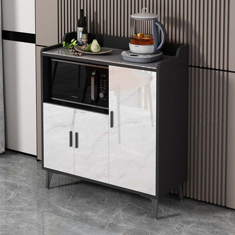 Contemporary Dining Server Adjustable Shelving Sideboard Cabinet with Open Storage