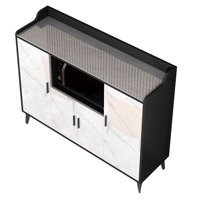 Contemporary Dining Server Adjustable Shelving Sideboard Cabinet with Open Storage