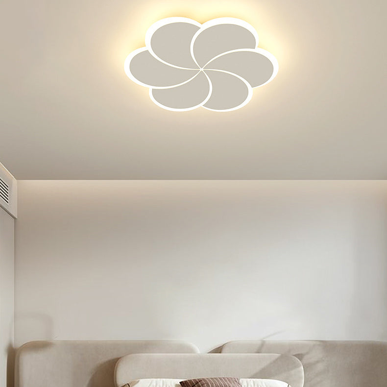 Modern Metal Flush Mount Petal Shape Ceiling Light with Acrylic Shade for Living Room