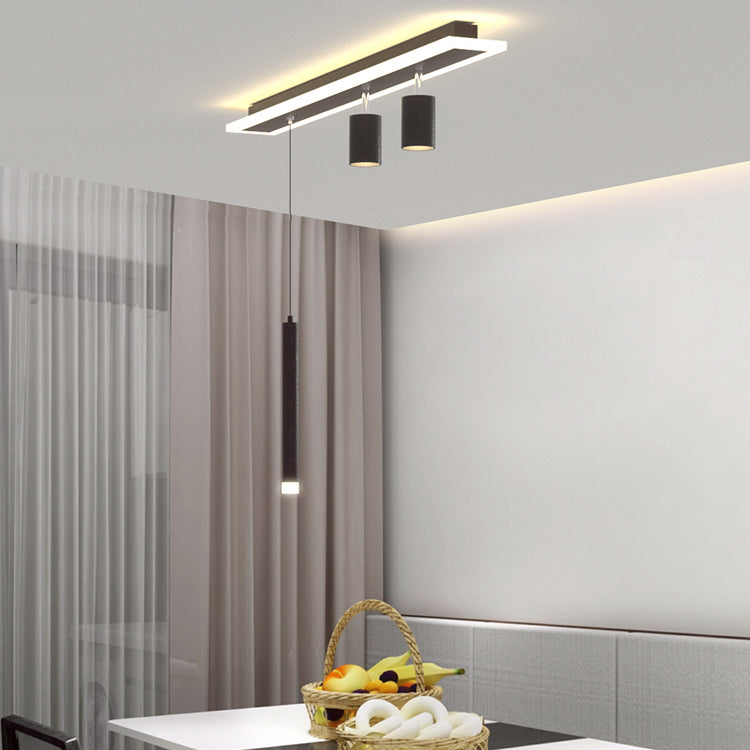 LED Modern Flush Mount Metal Geometric Shape Ceiling Light with Acrylic Shade for Bedroom