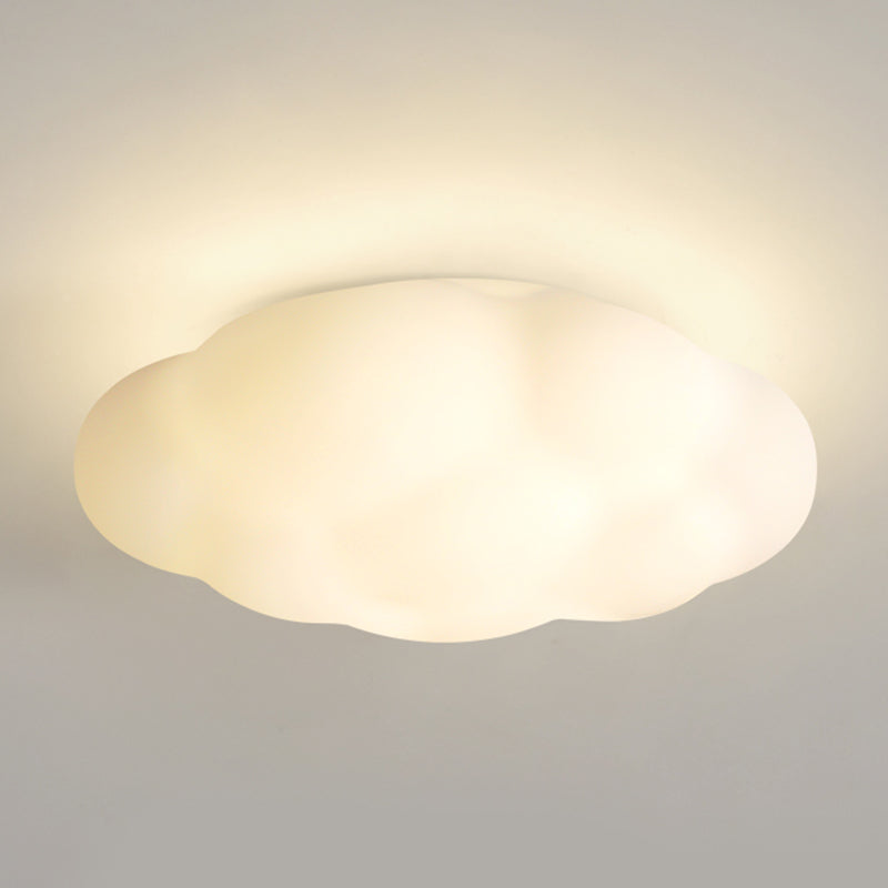 Modern Metal Flush Mount Cloud Shape LED Ceiling Light with Plastic Shade for Bedroom