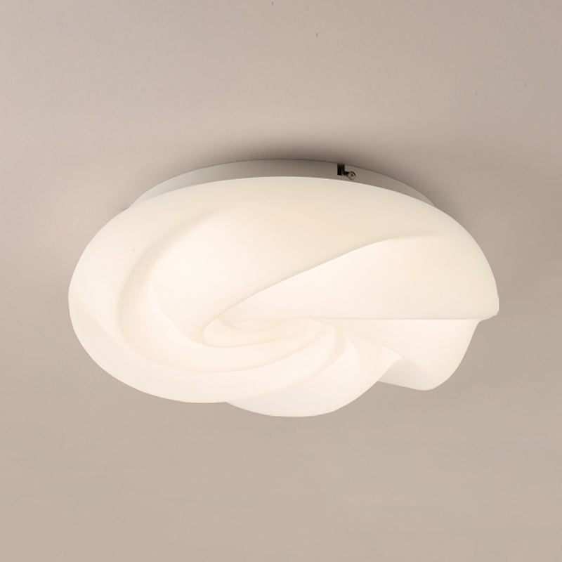 LED Modern Metal Flush Mount Cookie Shape Ceiling Light with Plastic Shade for Living Room