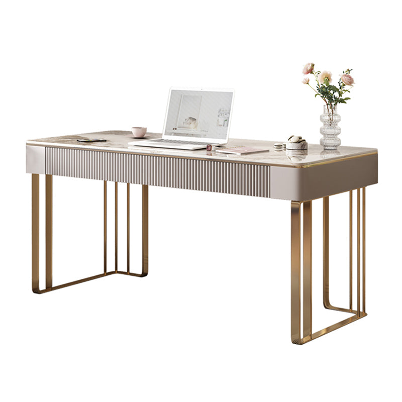 Light Luxury Home Office Desk 29.5 Inch High Sled Base Writing Desk