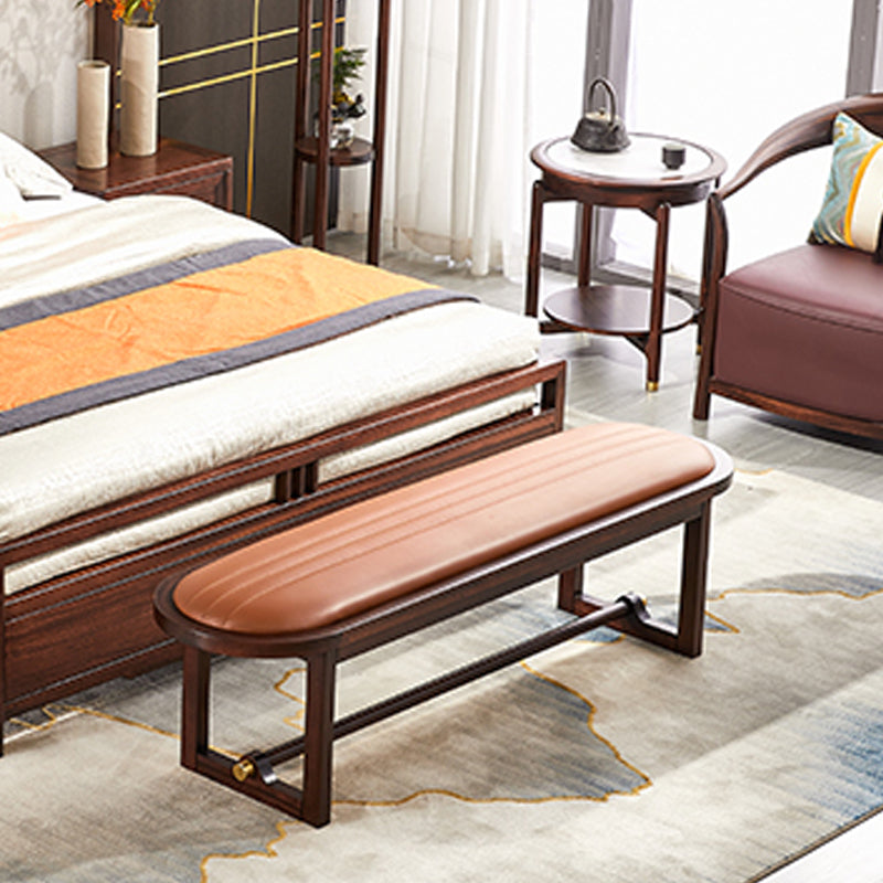 Modern Upholstered Seating Bench Solid Wood Rectangle Bench for Bedroom