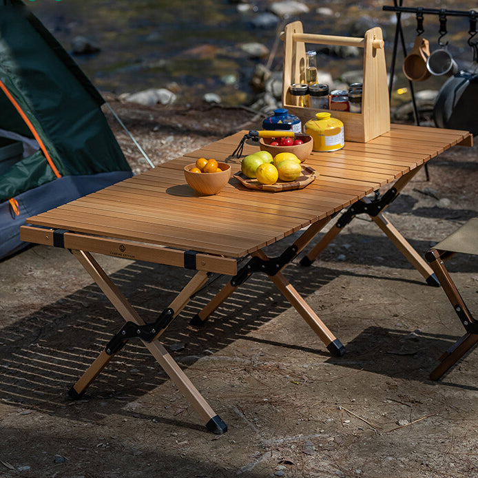 Outdoor Removable Camping Table Modern Beech Wood Folding Table