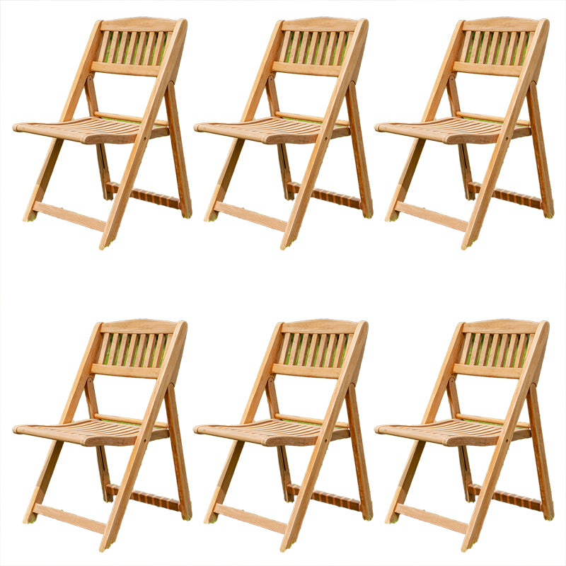 Modern Outdoor Bistro Chairs Solid Wood Armles Folding Patio Dining Chair