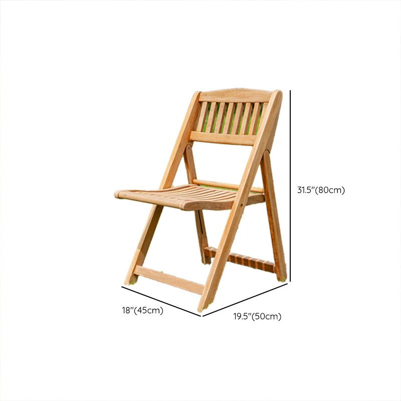 Modern Outdoor Bistro Chairs Solid Wood Armles Folding Patio Dining Chair