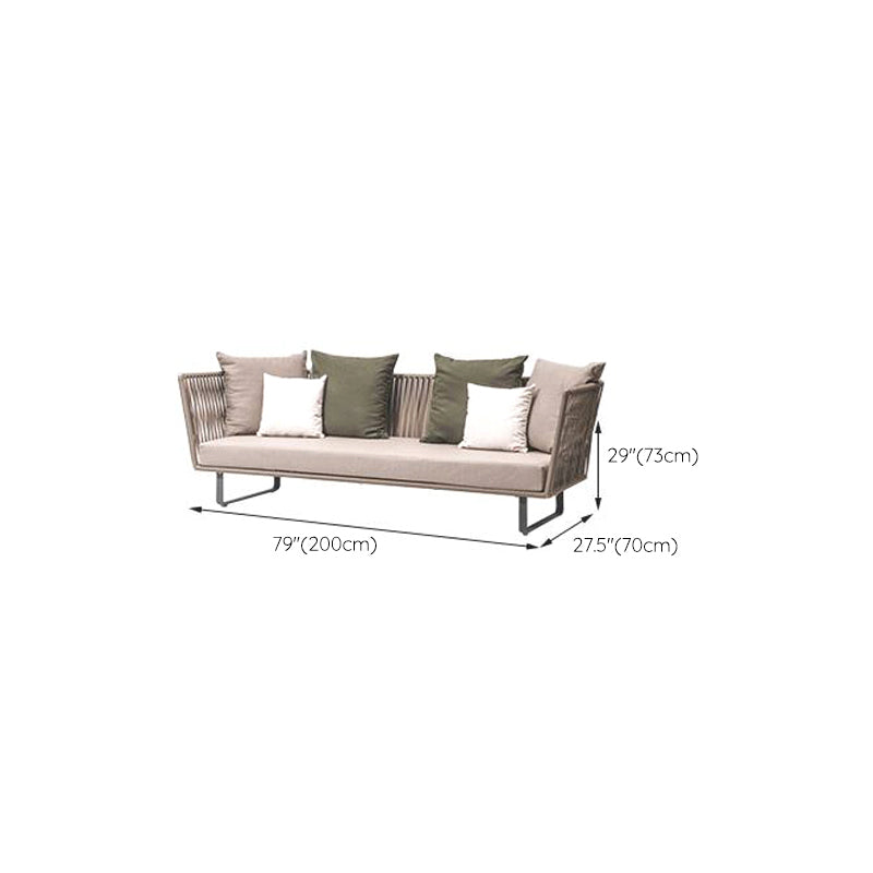 Metal Outdoor Patio Sofa Tropical Patio Sofa Water Resistant