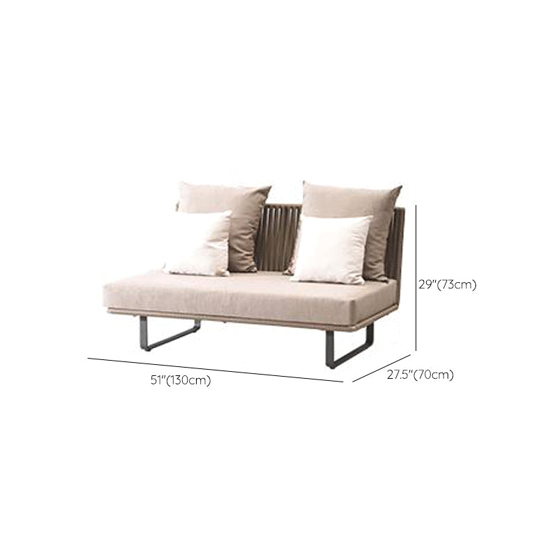 Metal Outdoor Patio Sofa Tropical Patio Sofa Water Resistant