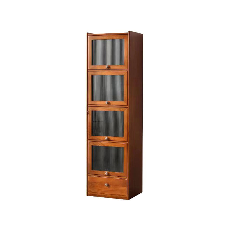 Mid-century Modern 4- Door Cabinet Rectangle Solid Wood Accent Cabinet