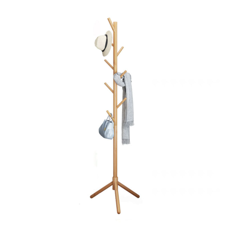 Classic Clothes Hanger Solid Wood Free Standing Coat Rack for Home