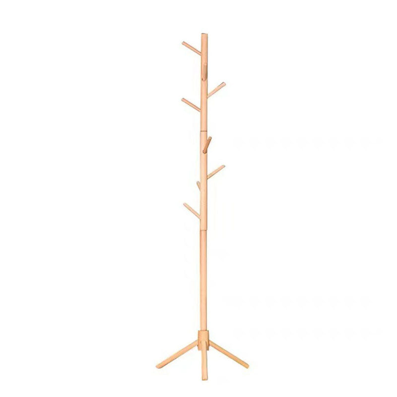 Classic Clothes Hanger Solid Wood Free Standing Coat Rack for Home