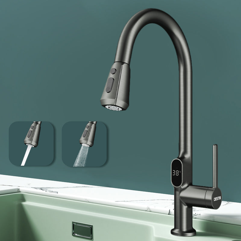 Digital Display Kitchen Faucet Touchless Sensor with Pull Out Sprayer